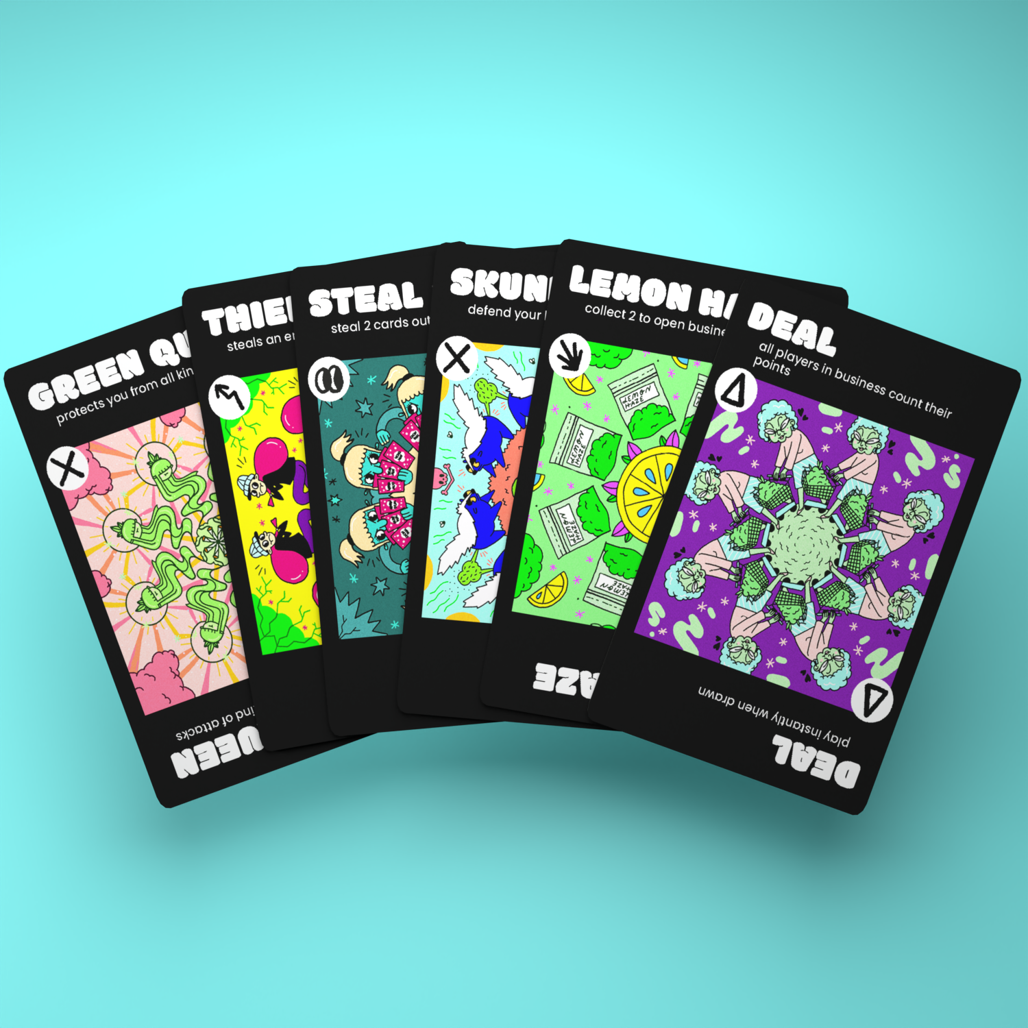 GREEN DEAL Kartenspiel Cannabis Card Game Starthand